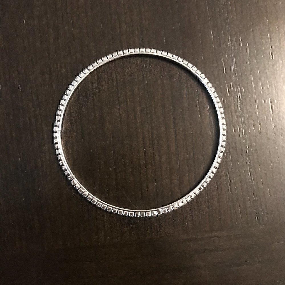Fashion Silver and Cubic Zirconia Bangle Bracelet